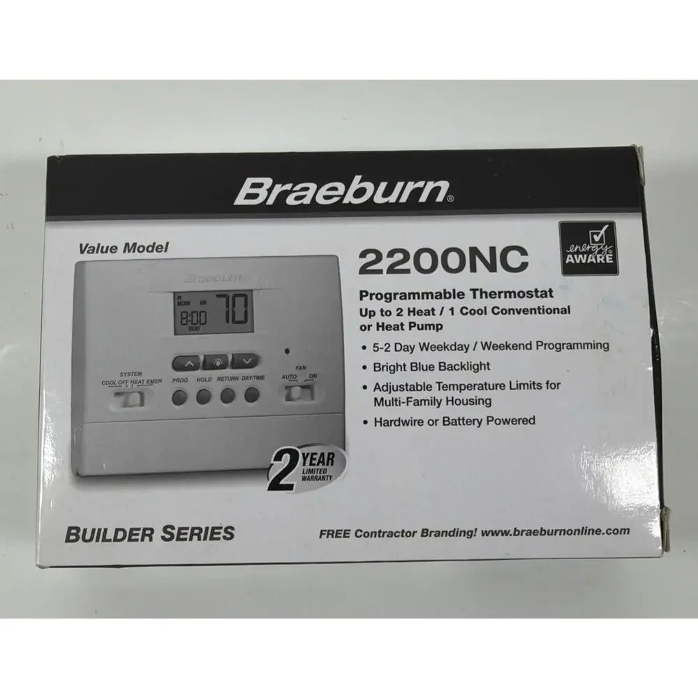 Braeburn 2200NC Programmable Thermostat - Open Box